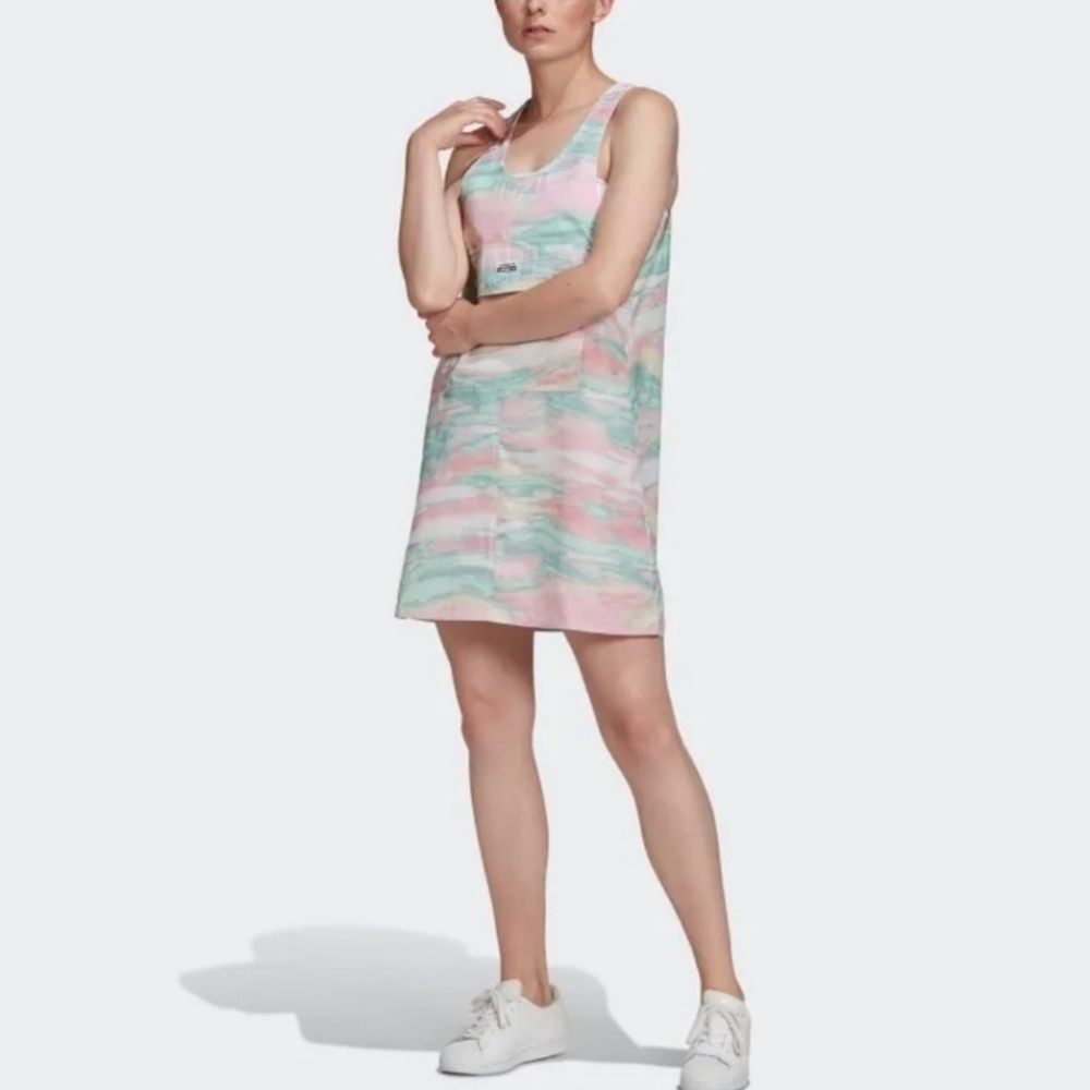 Adidas RYV Marbled Print Tank Dress Sz. XL Sporty